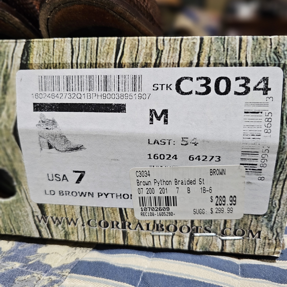 Womens Corral Python Shoe Ankle Boots, Size 7 - Picture 7 of 7